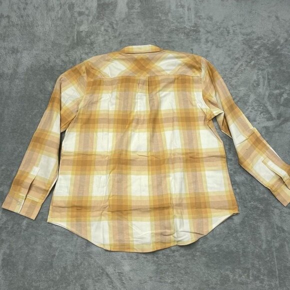 Weatherproof Vintage Women’s Comfort Stretch Yellow Plaid Shirt Large d0504 - Picture 8 of 9